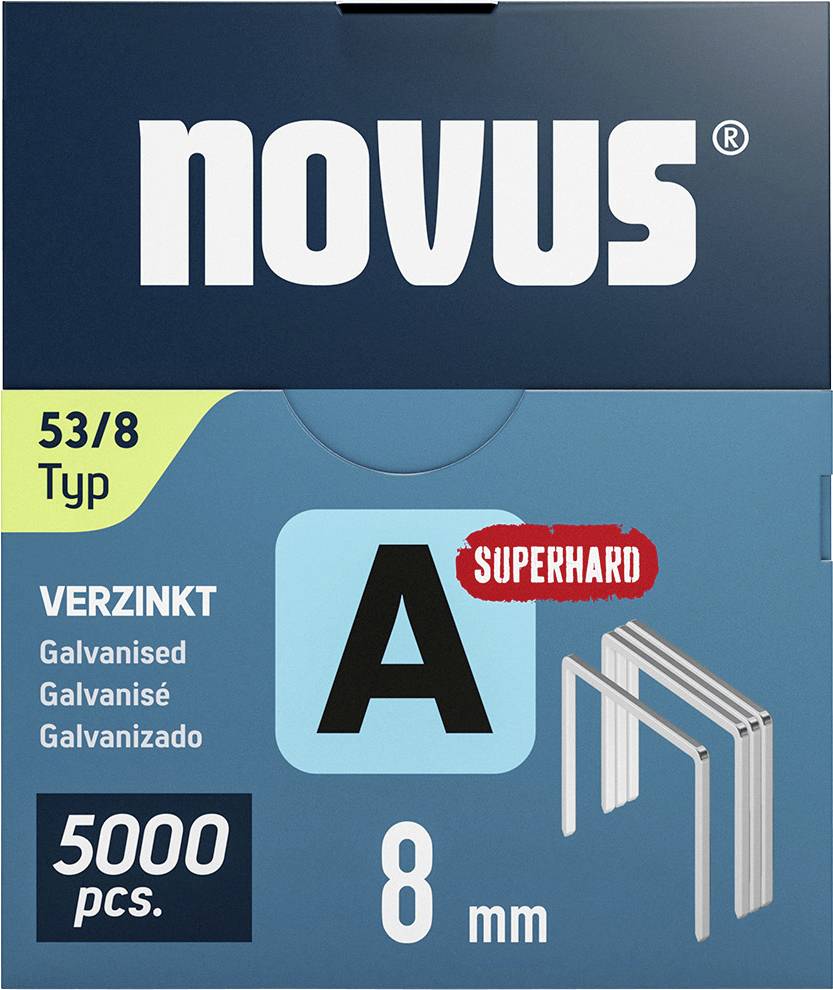 Novus Tools 042-0762 Staple strip Type 53 5000 pc(s) Dimensions (L x W) 8 mm x 11.3 mm