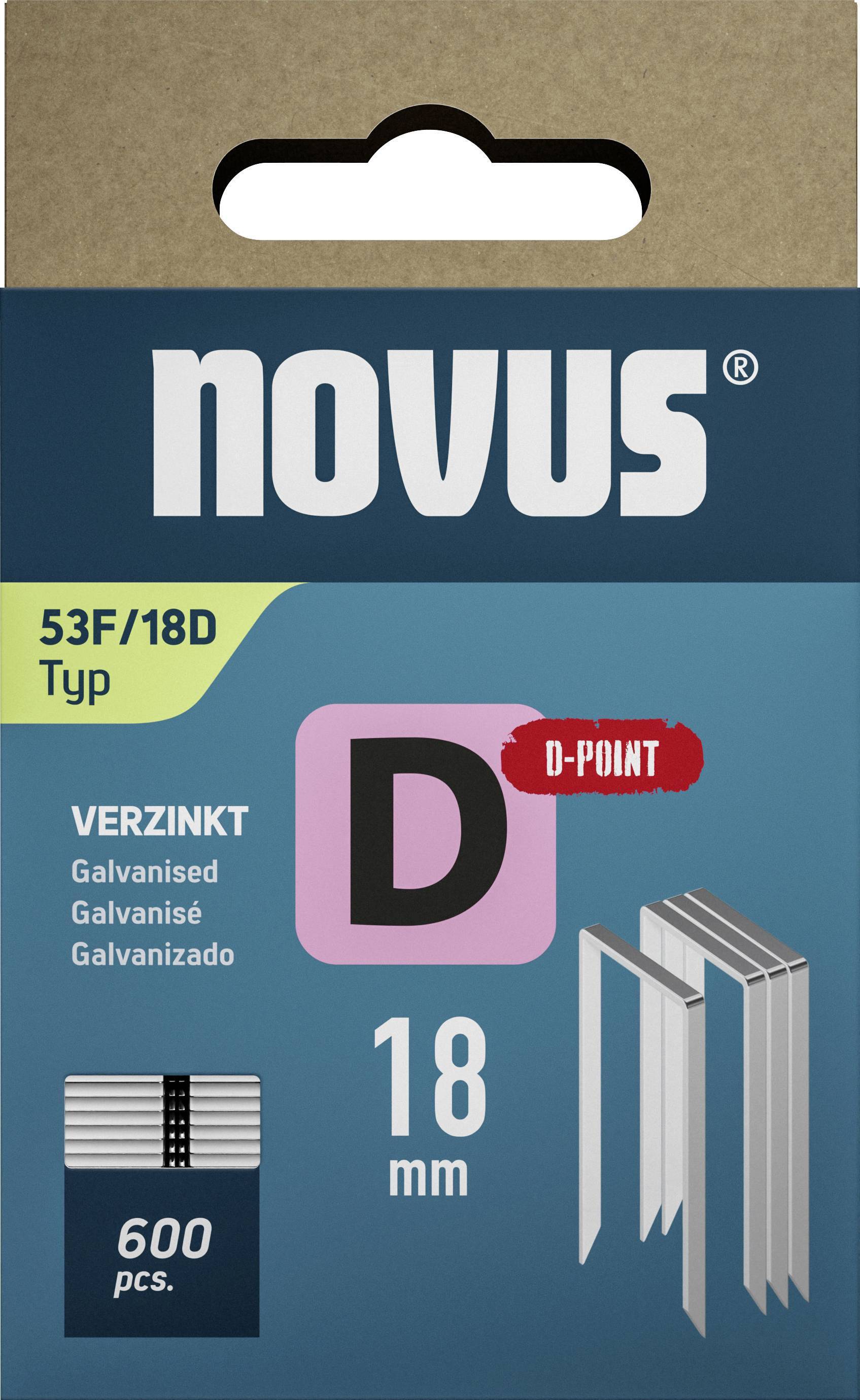 Novus Tools 042-0794 Flat crown Type 53F 600 pc(s) Dimensions (L x W) 18 mm x 11.3 mm