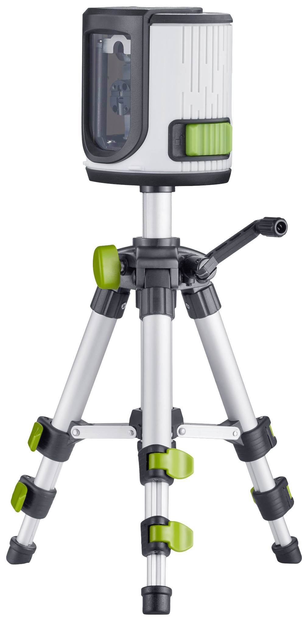 An automatic levelling laser on an adjustable tripod, used for precise measurements during construction or installation work.