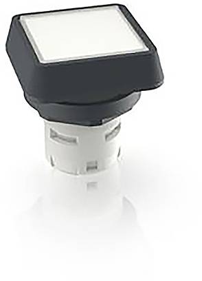 Black and white square button, possibly an electronic switch, on a white background.