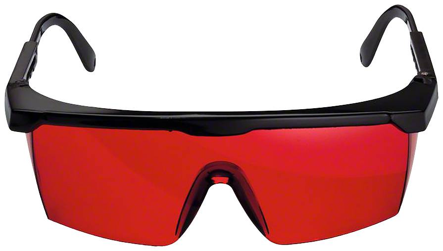 A pair of sunglasses with black frames and red-tinted lenses, featuring a modern and sporty design.