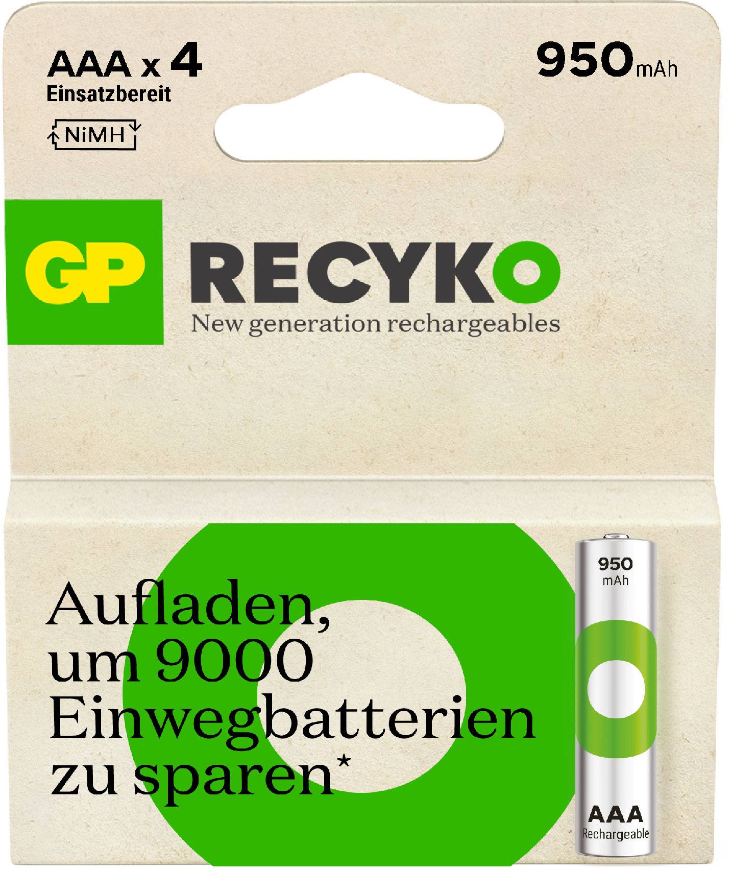 GP ReCyko AAA battery (rechargeable) NiMH 950 mAh 1.2 V 4 pc(s)