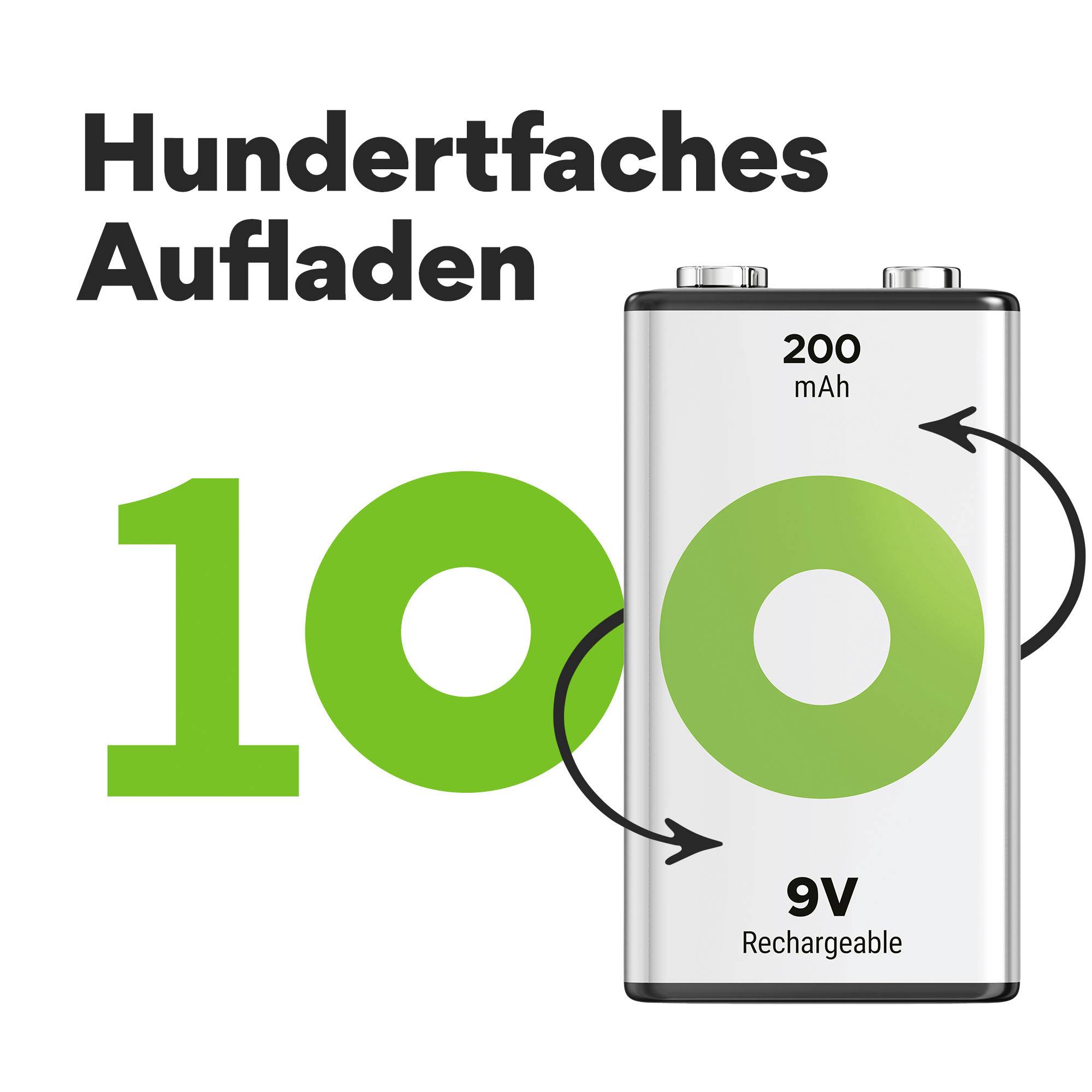 GP ReCyko 9 V / PP3 battery (rechargeable) NiMH 200 mAh 8.4 V 1 pc(s)