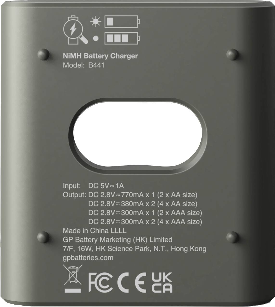 GP B441 Charger for cylindrical cells NiMH AAA , AA