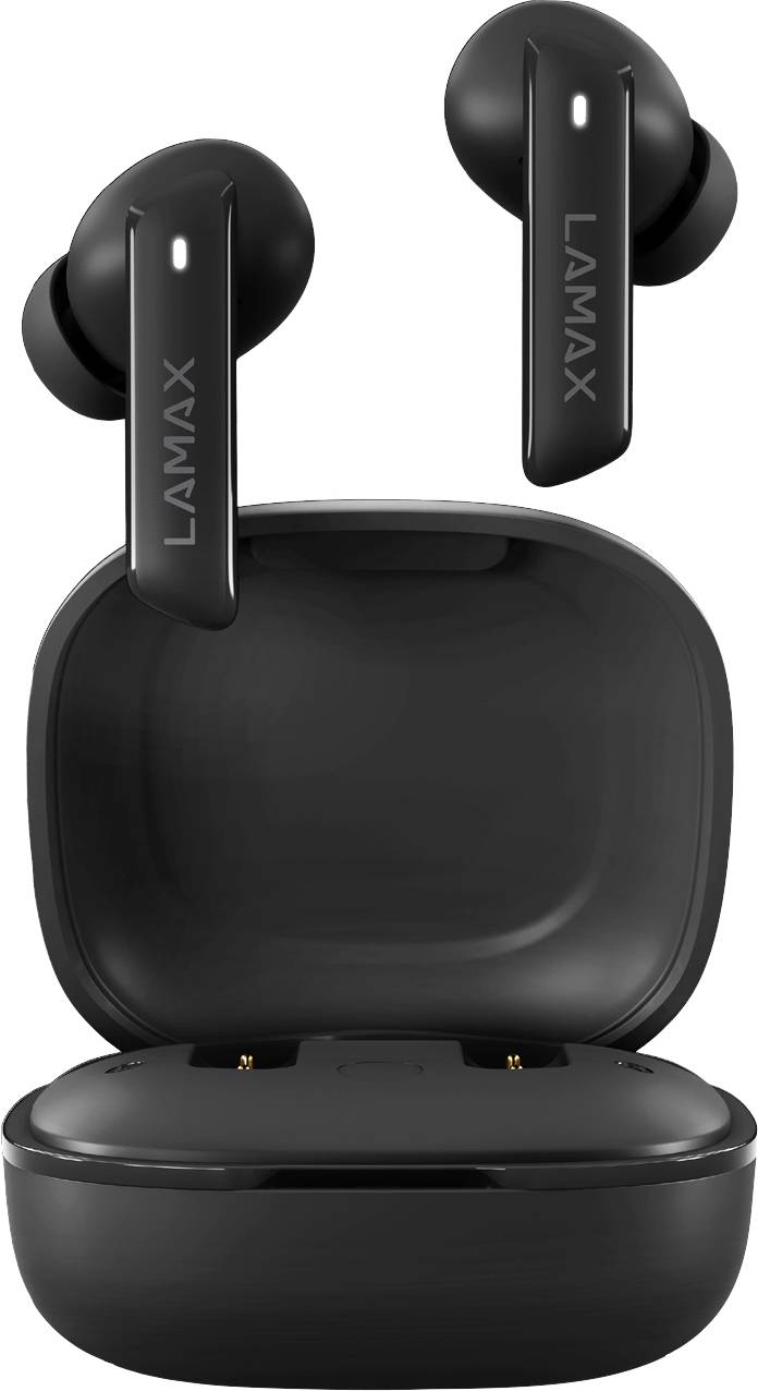 Lamax Clips1 In-ear headset Bluetooth® (1075101) Stereo Black Battery indicator, Headset, Charging case, Volume control, Mono