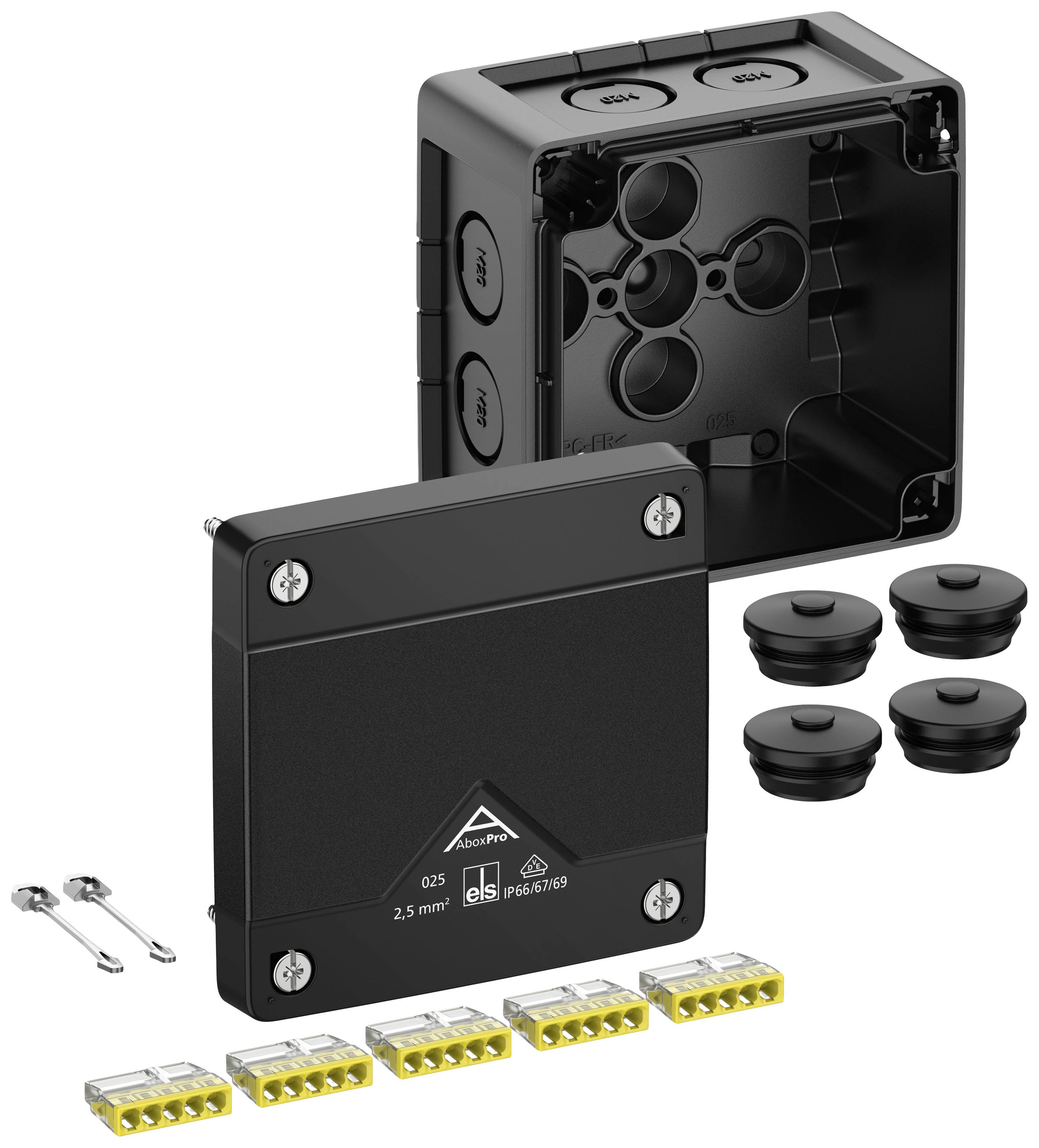 Spelsberg 40202001 Junction box (L x W x H) 92 x 92 x 60 mm Black IP66, IP67, IP69 1 pc(s)