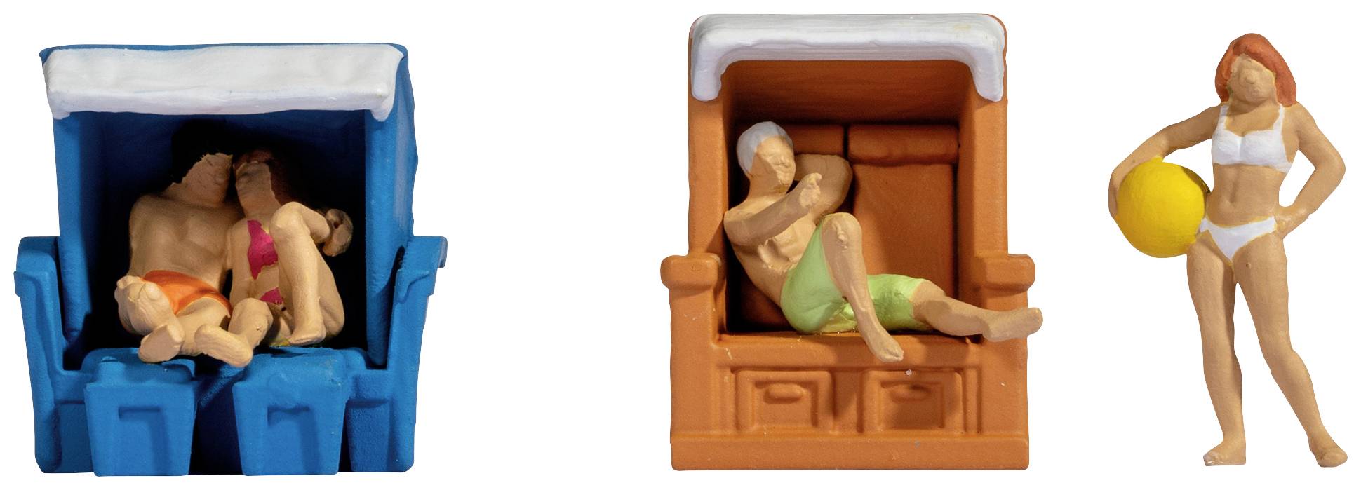 NOCH H0 In the beach basket 15852 Painted, Standing, Sitting