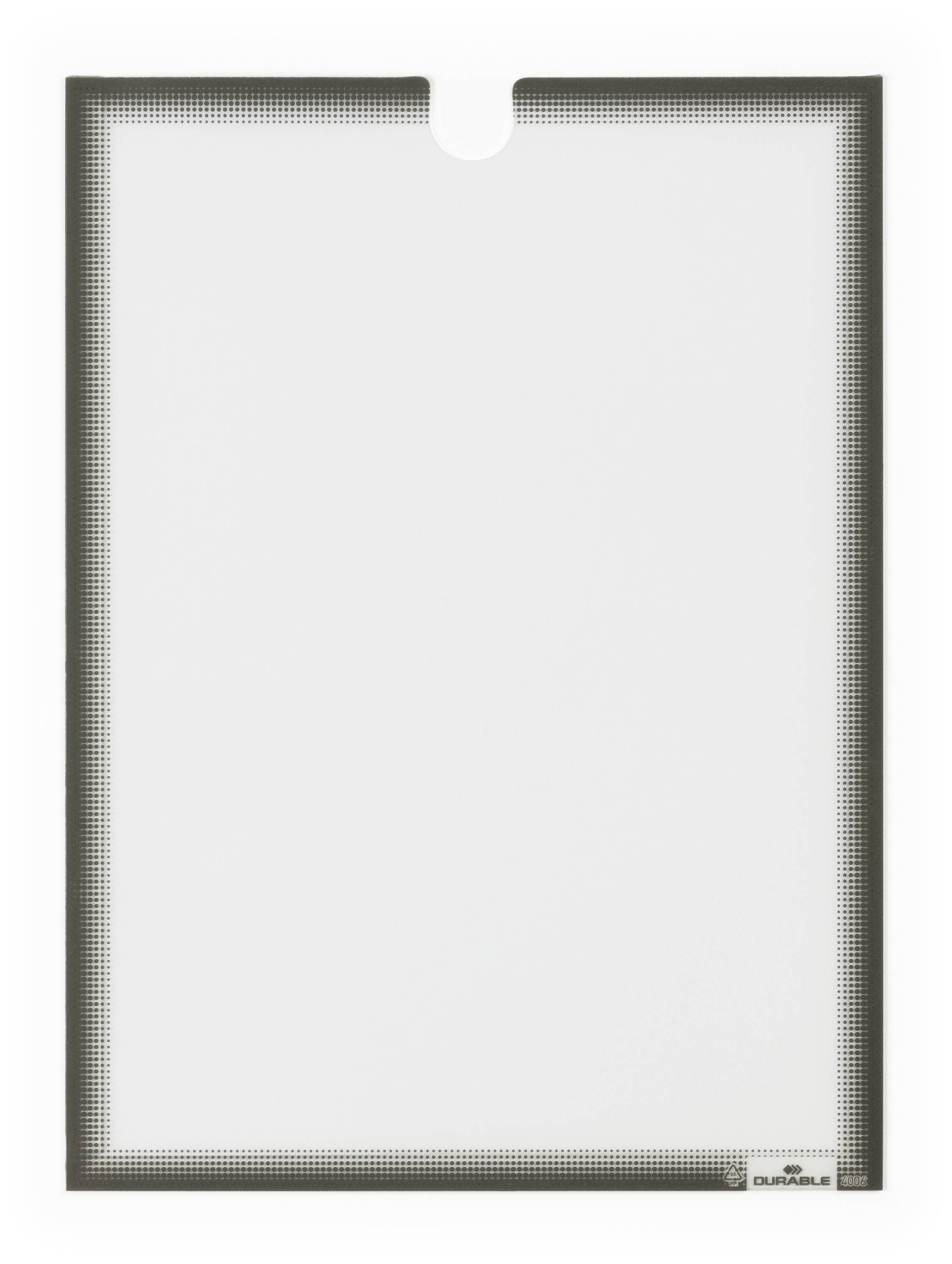 Clear document sleeve with a black border and top opening, suitable for storing A4 papers.