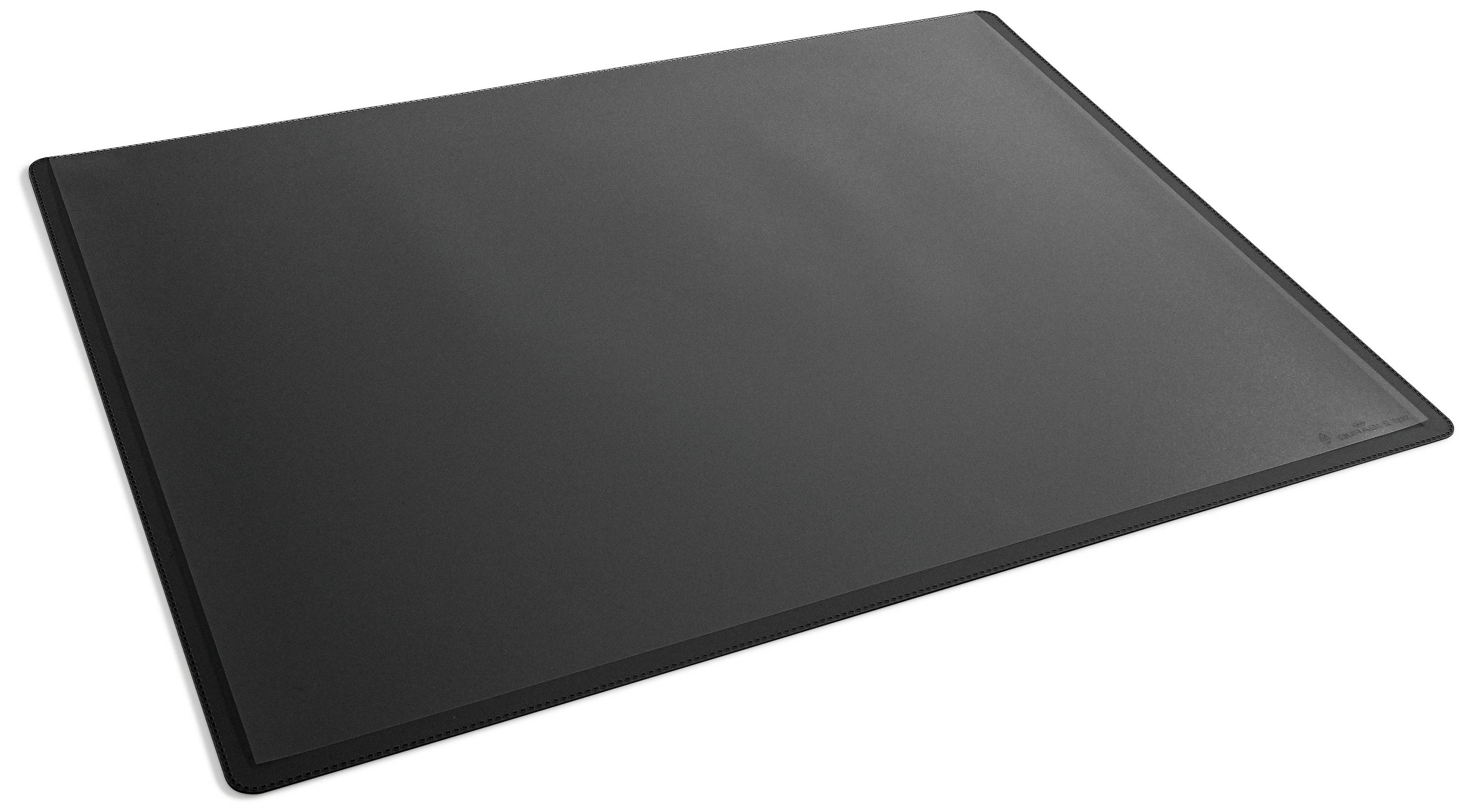A large black leather desk pad with a slightly textured surface. Suitable for desks, it protects and decorates.