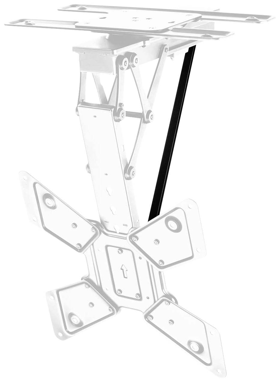 TV ceiling mount with adjustable articulating arm, suitable for flat screens.