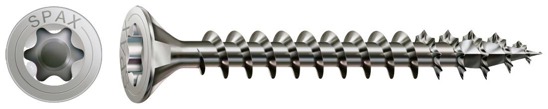 A detailed illustration of a screw with a Torx head and thread. The head is shown from above on the left.