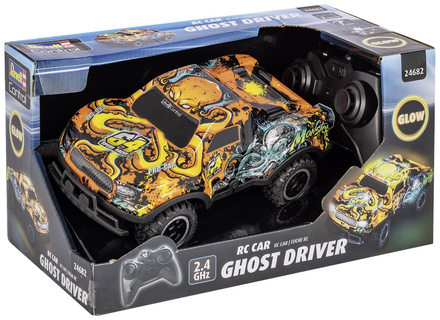Revell Control 24682 Ghost Driver 1:22 RC model car for beginners Electric Road version Incl. light effects