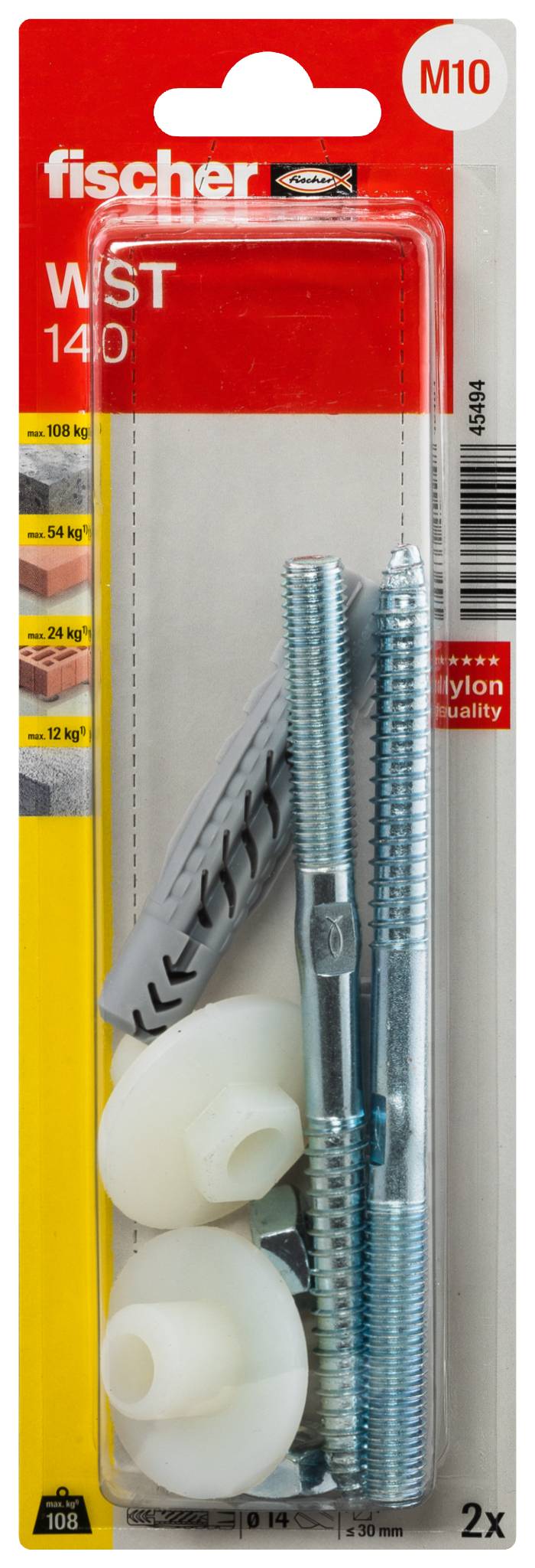 'Fischer Heavy-Duty Anchor Bolt FBN II 12/50'. An anchor bolt with a grey-blue metal component, suitable for high loads in concrete.