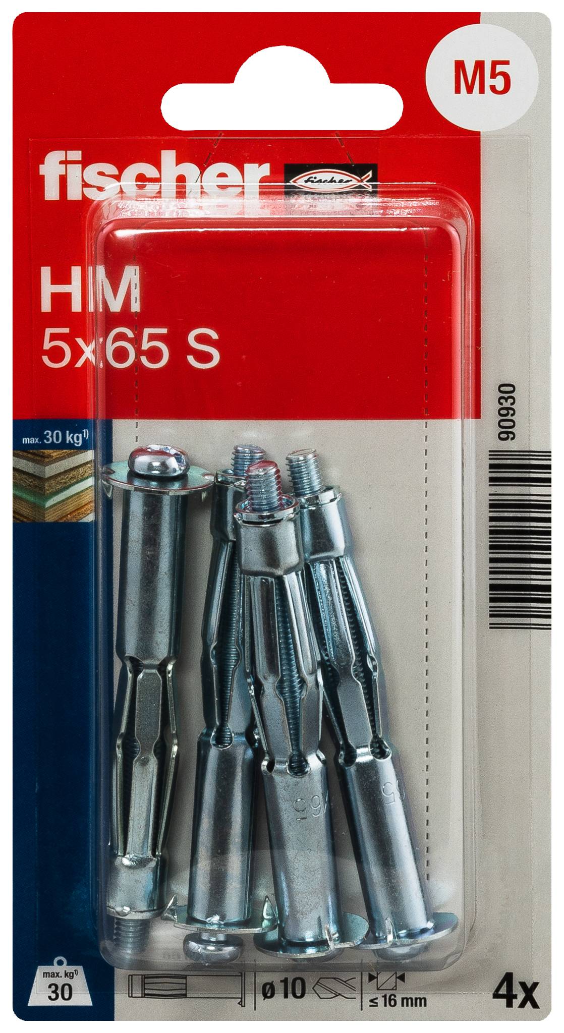 Metal wall anchors with retractable wings that provide secure fixing in walls, particularly in hollow spaces.
