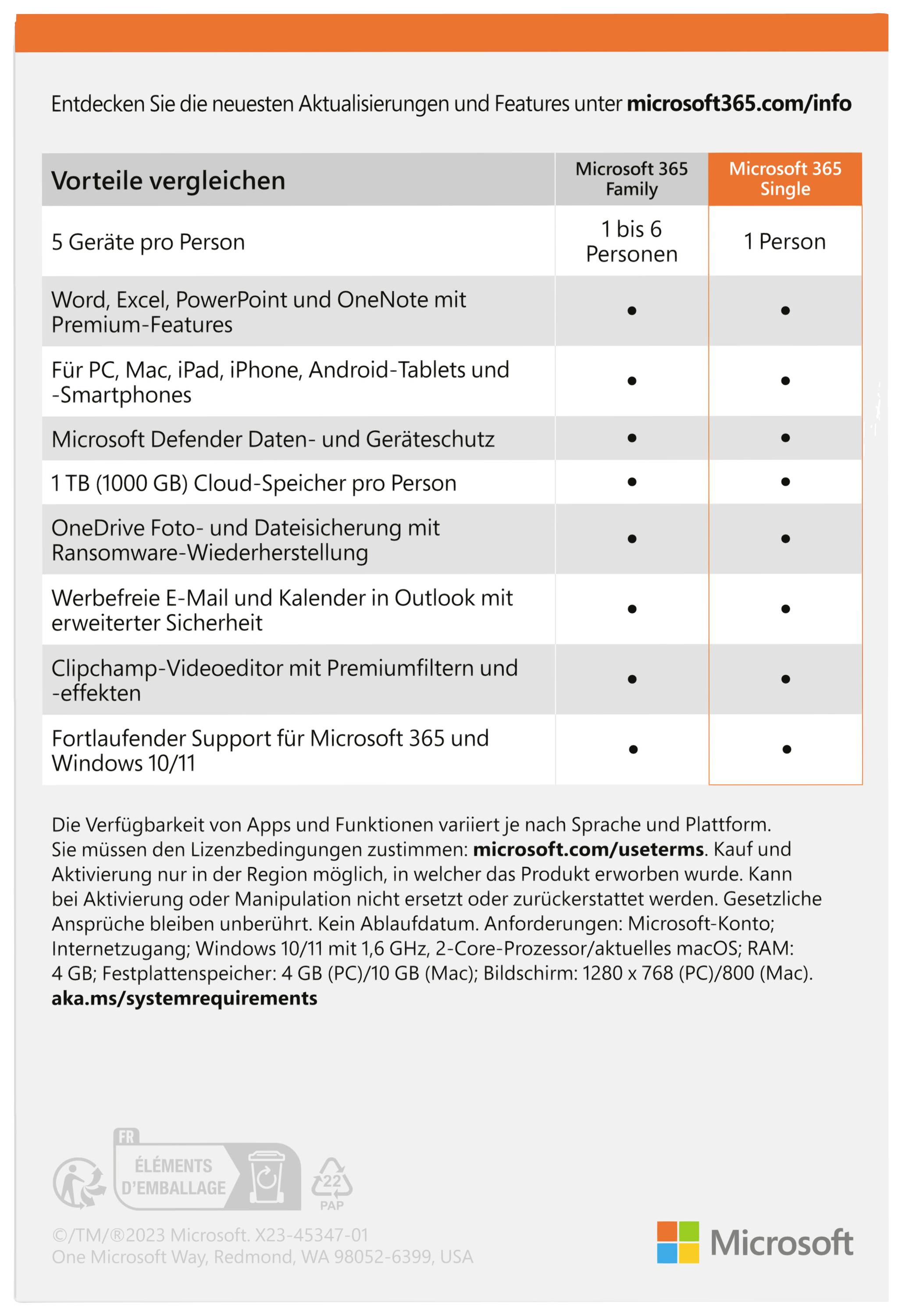 Microsoft Office 365 Single Full version, 1 licence Android, iOS, Mac OS, Windows Office package