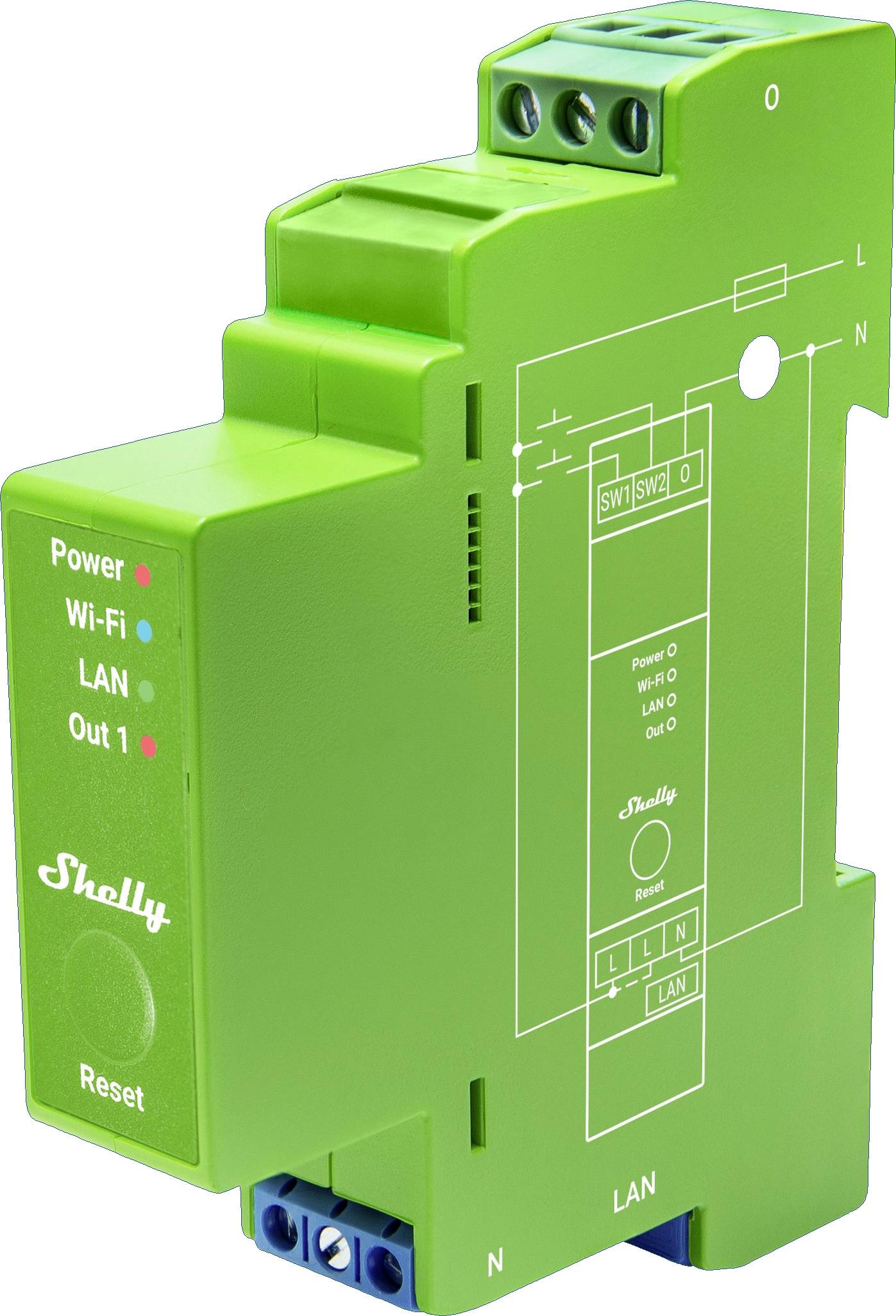 Shelly Pro Dimmer 1PM DIN rail mount relay Bluetooth, Wi-Fi