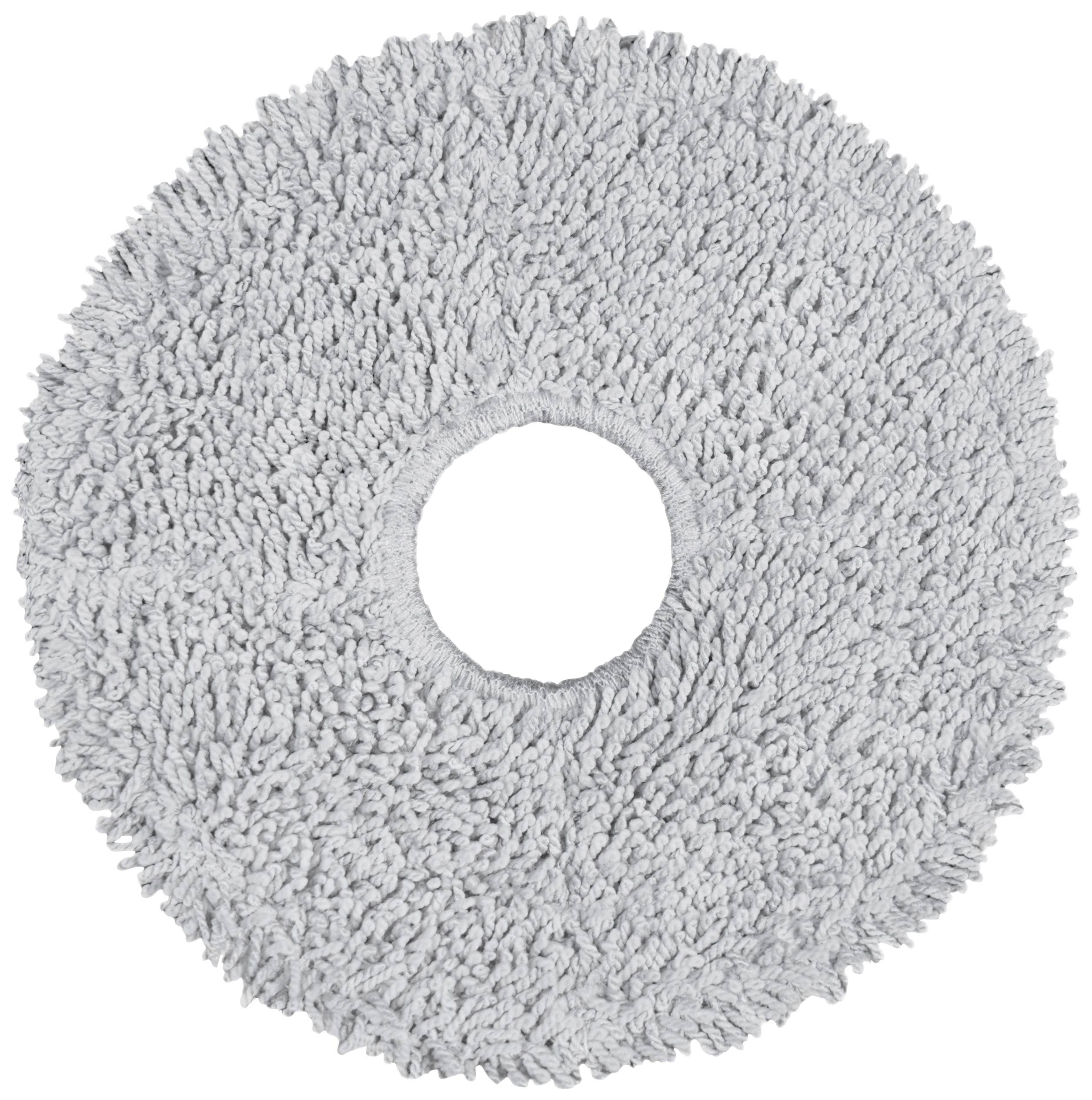 Round, grey microfibre mop pad with a central opening.
