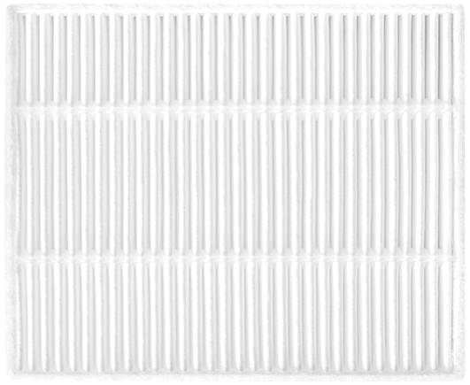 A rectangular white HEPA filter with vertical pleats, commonly used in air purifiers to remove dirt and allergens.