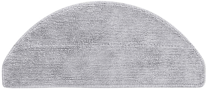 Grey, semi-circular microfibre cloth, commonly used for cleaning surfaces.
