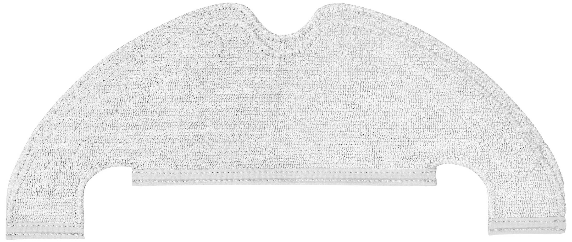 White cleaning cloth surface in a semi-circular shape, suitable for vacuum cleaner robots, for floor cleaning.