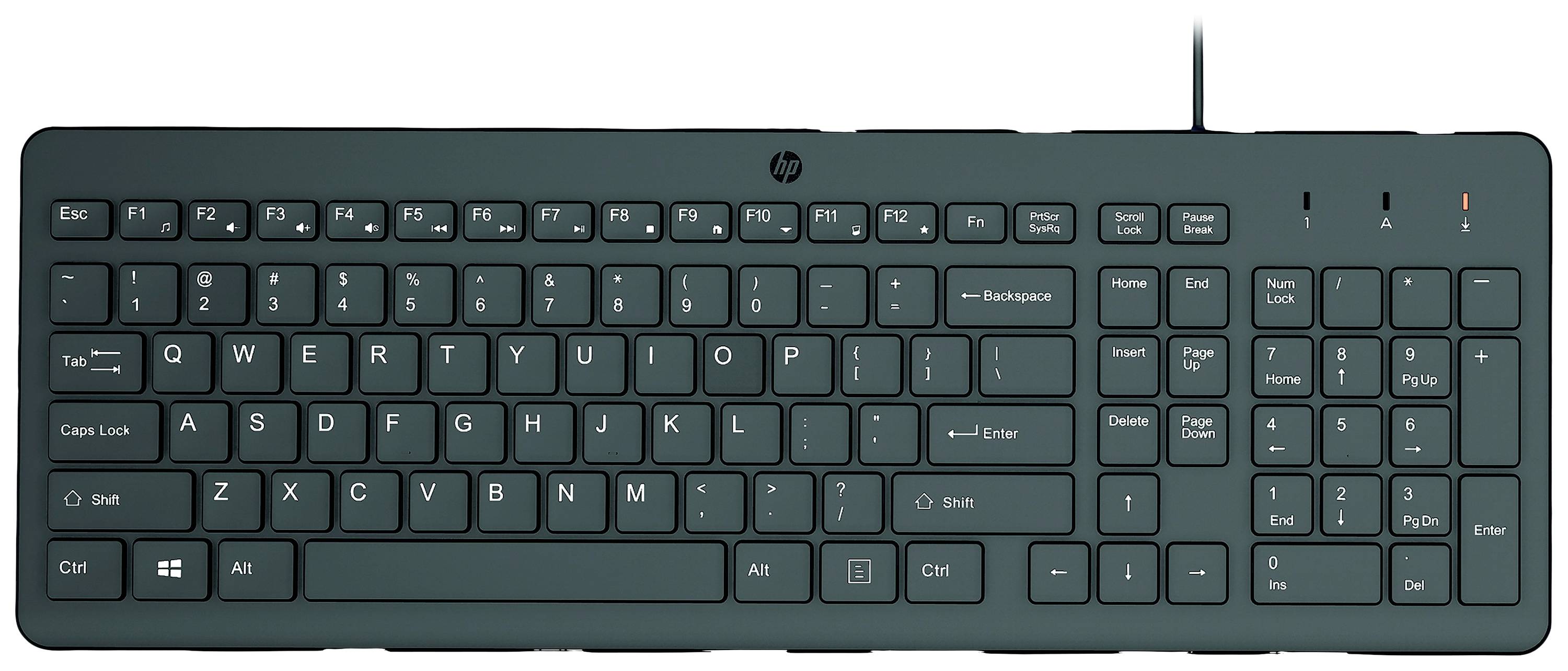 HP 150 Corded Keyboard German, QWERTZ Black