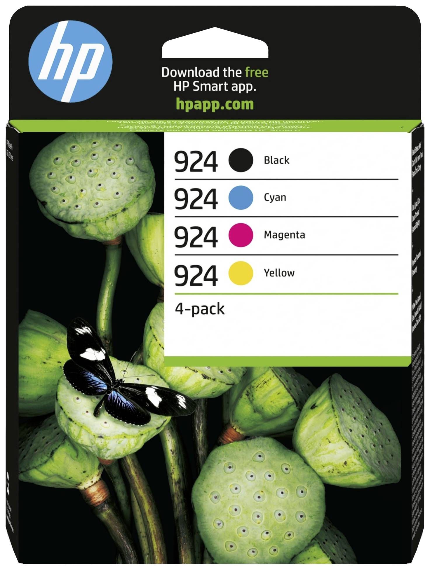 HP Ink 924 Original Pack of 4 Black, Yellow, Cyan, Magenta 6C3Z1NE