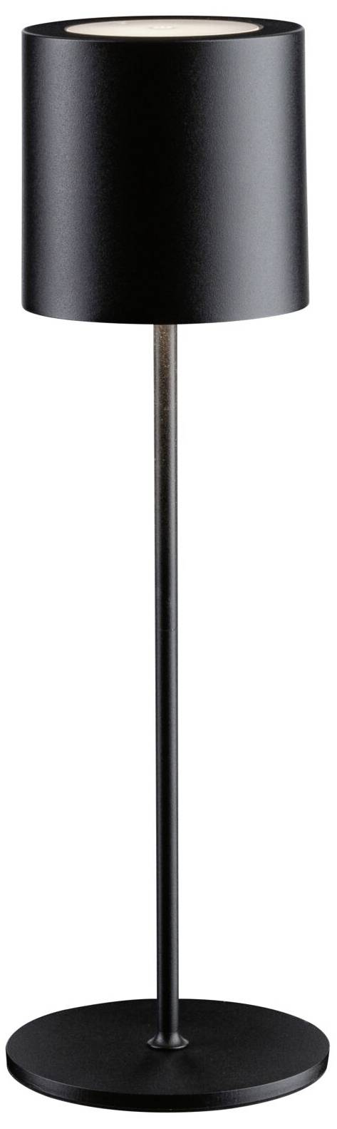 Floor lamp with a black lampshade and slender stand, suitable for a modern living environment.