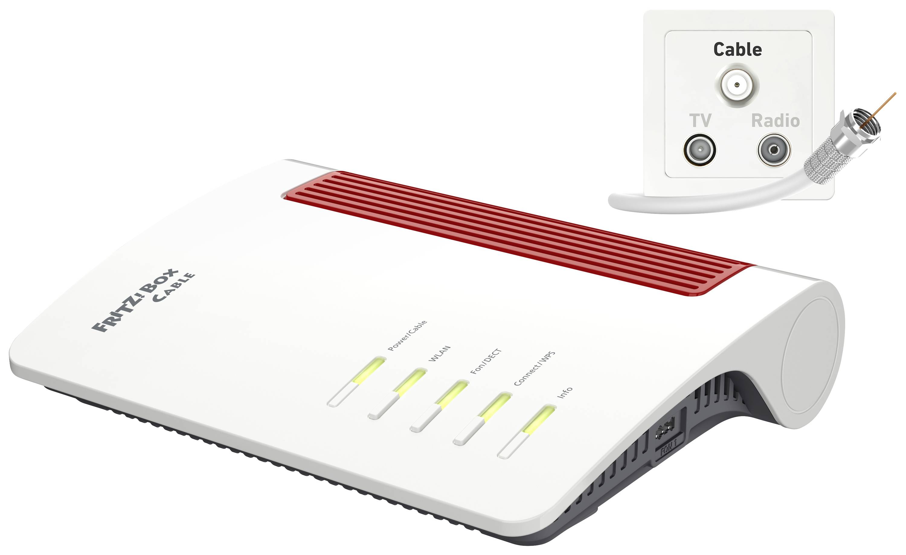 Fritz!Box 6670 Cable: Cable Internet Router with Wi-Fi 7, supporting WLAN Mesh, Smart Home, Telephone/DECT. New Generation.