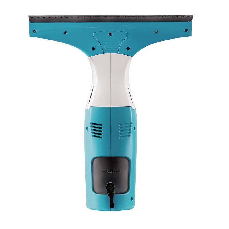 Window squeegee in blue with a black rubber lip, suitable for cleaning windows.