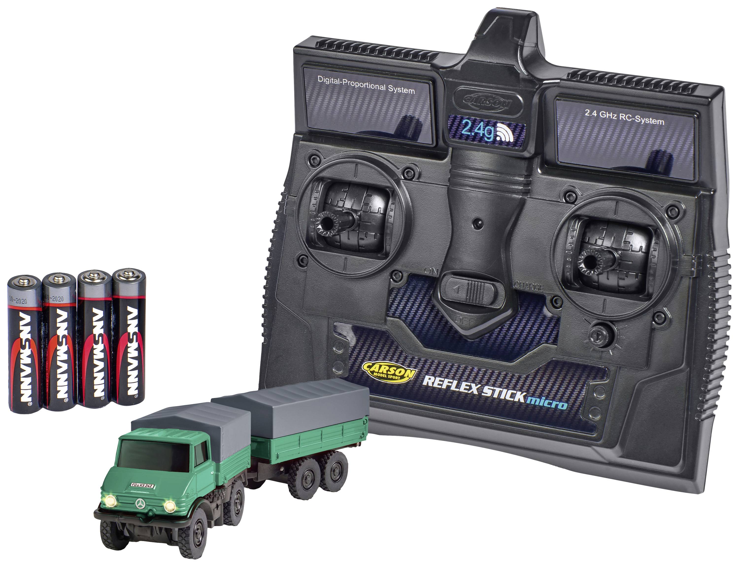 Carson Modellsport 500504165 MB Unimog Forst mit Hänger 1:87 RC model truck Electric Road version