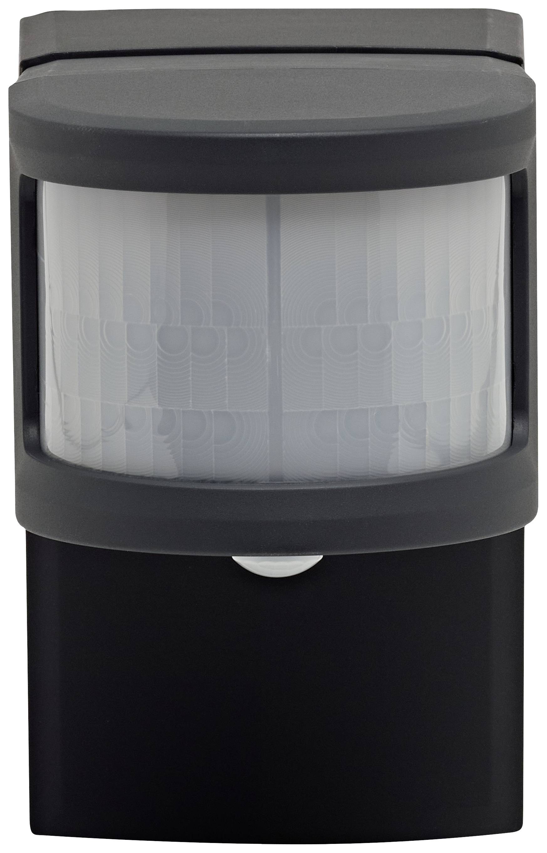 Movement sensor in a black housing, as used for security or automatic lighting.