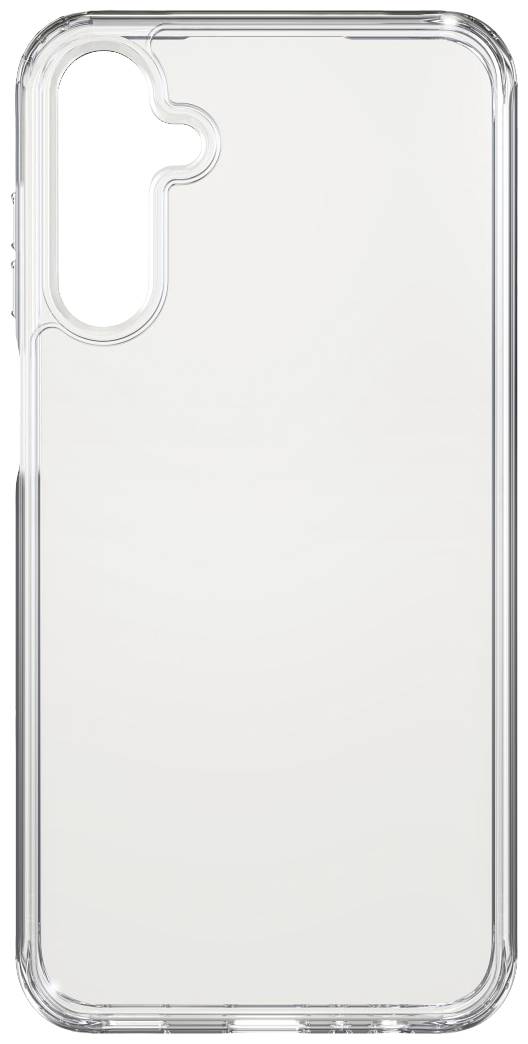 Clear phone case with camera cutout, suitable for a smartphone with three cameras.