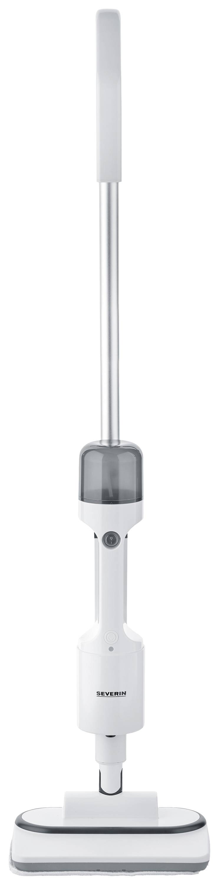 A white, slim stick vacuum cleaner with a minimalist design, suitable for light cleaning and easy transportation.