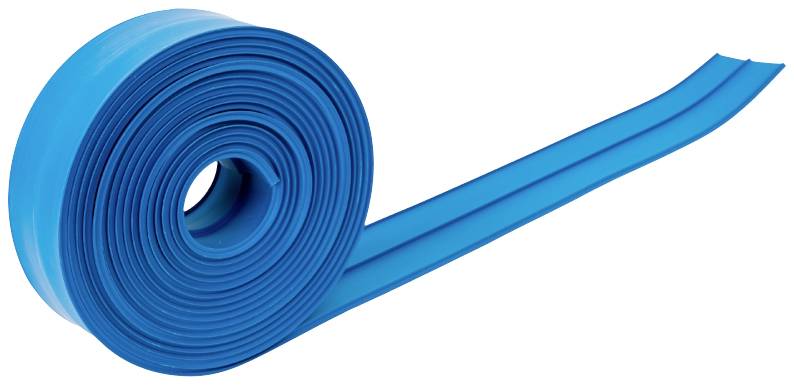 A long, rolled blue sealing strip made of flexible material, used for sealing purposes.