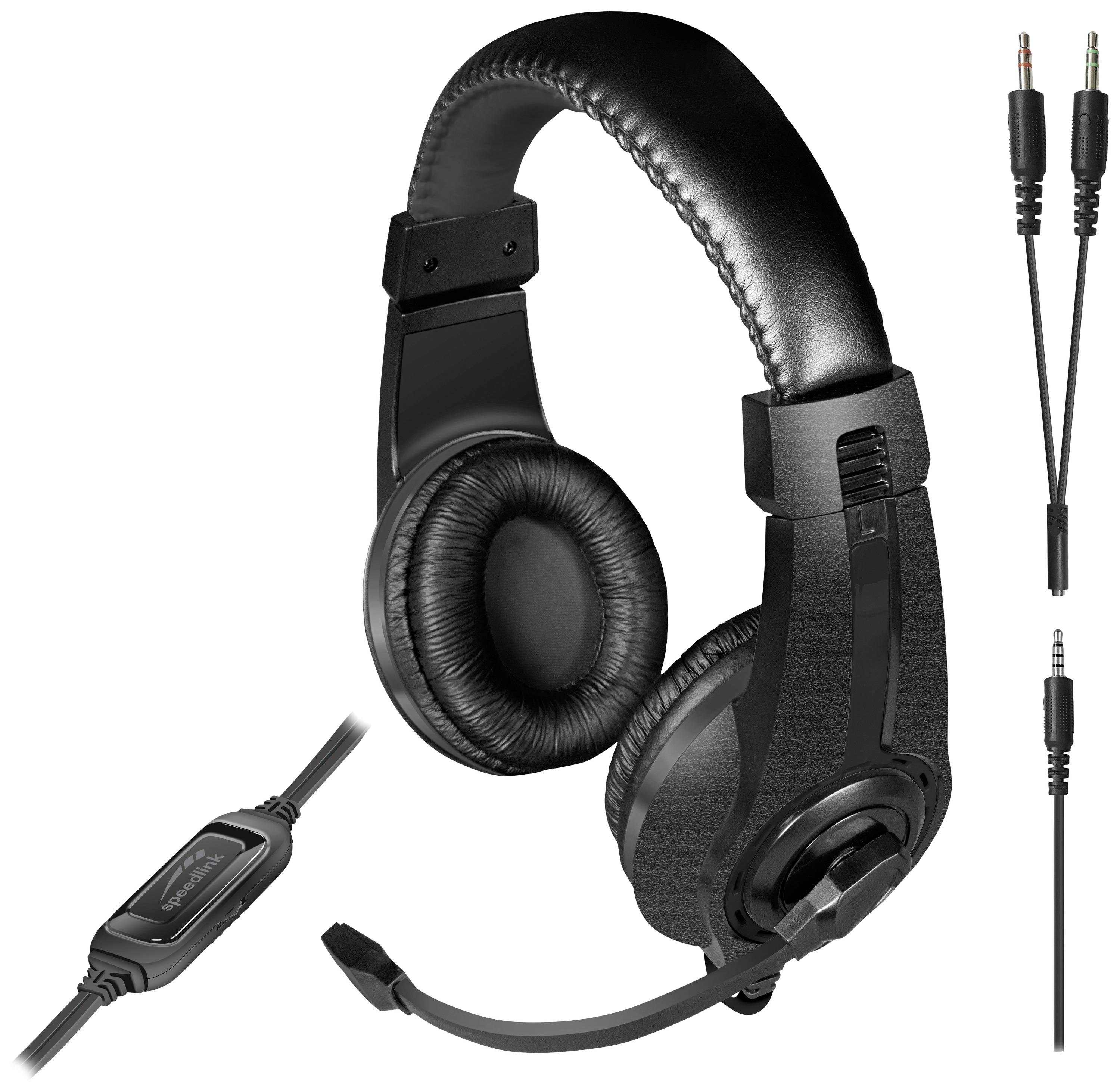 SpeedLink LEGATOS Over-ear headset Corded (1075100) Stereo Black Headset Gaming