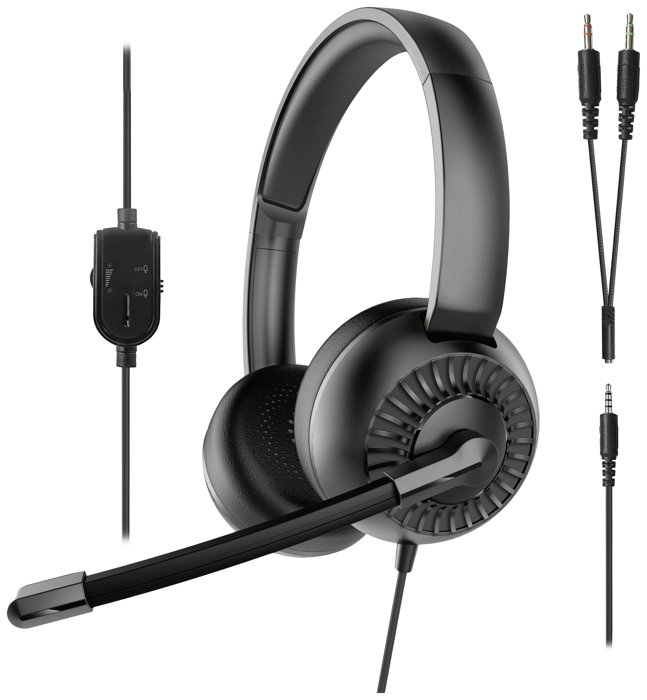 SpeedLink METIS On-ear headset Corded (1075100) Stereo Black Headset, Volume control, Microphone mute
