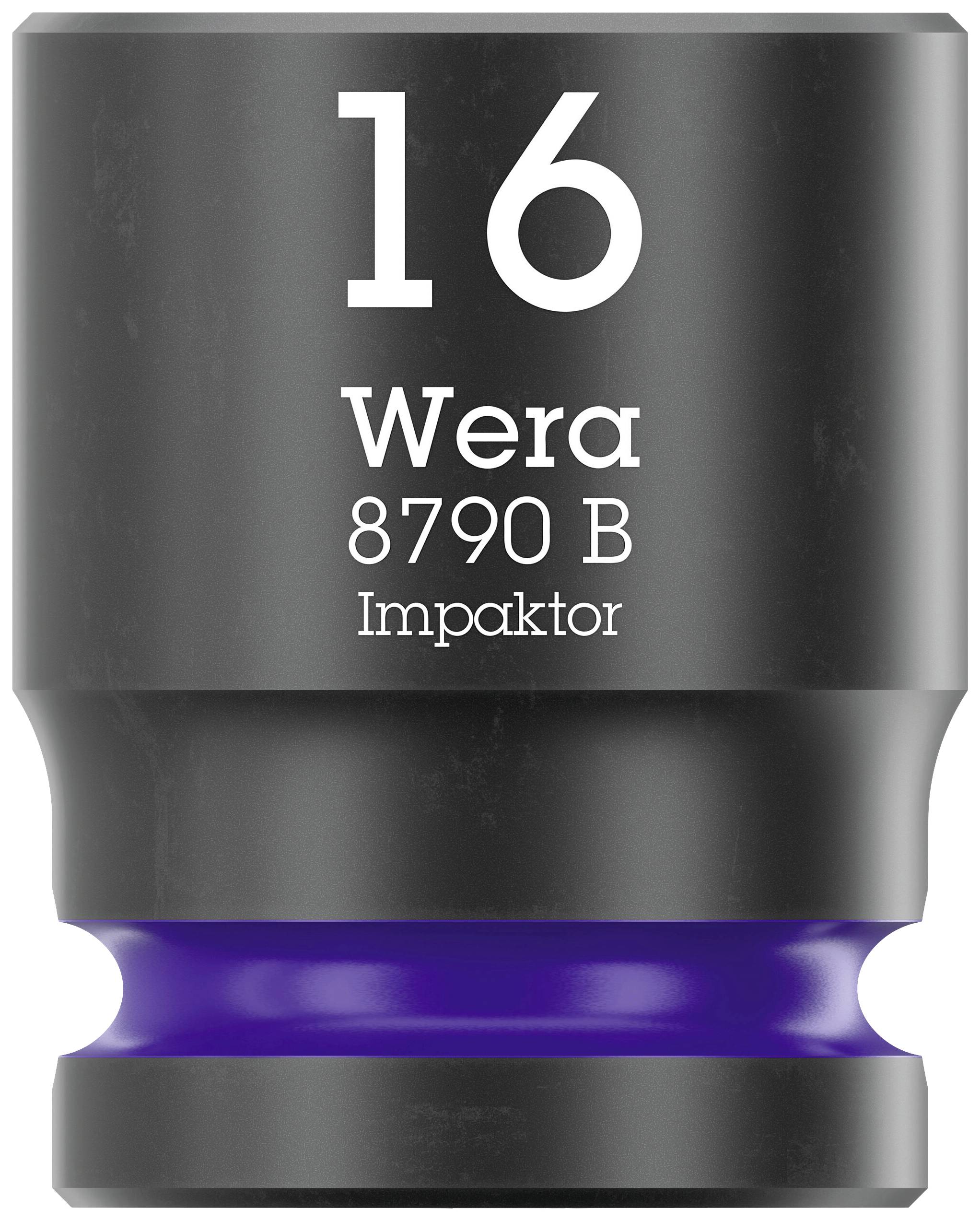 'Wera 8790 B Impaktor', Socket Size 16, Black with Purple Ring.