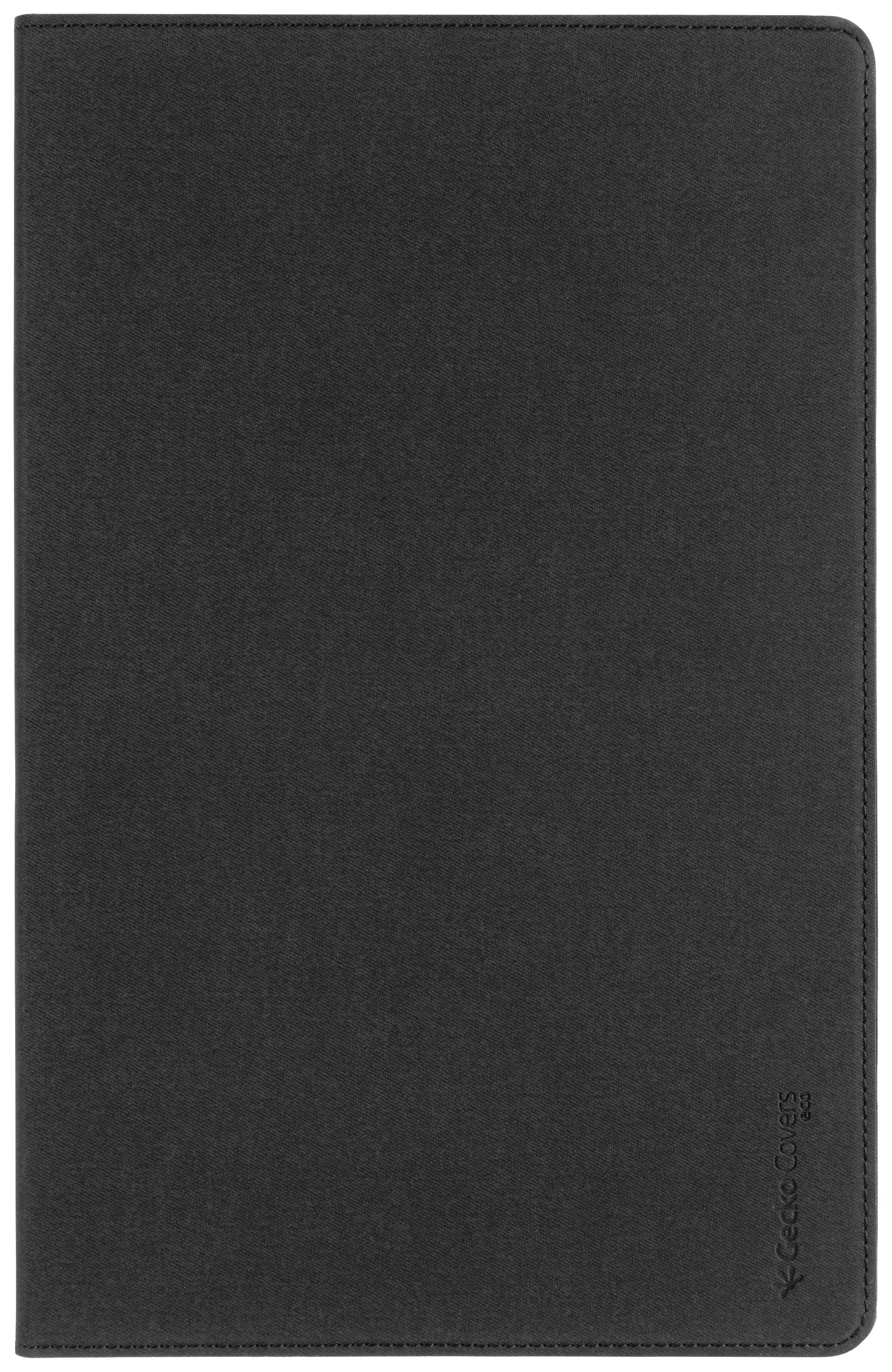 Black, slim tablet cover with a matte finish that perfectly encloses and protects a tablet.