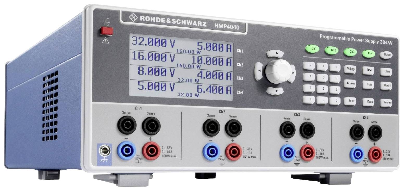 Rohde & Schwarz R&S®HMP4040COM Bench PSU (adjustable voltage) 32 V (max.) 10 A (max.) 384 W remote controlled, programmable No