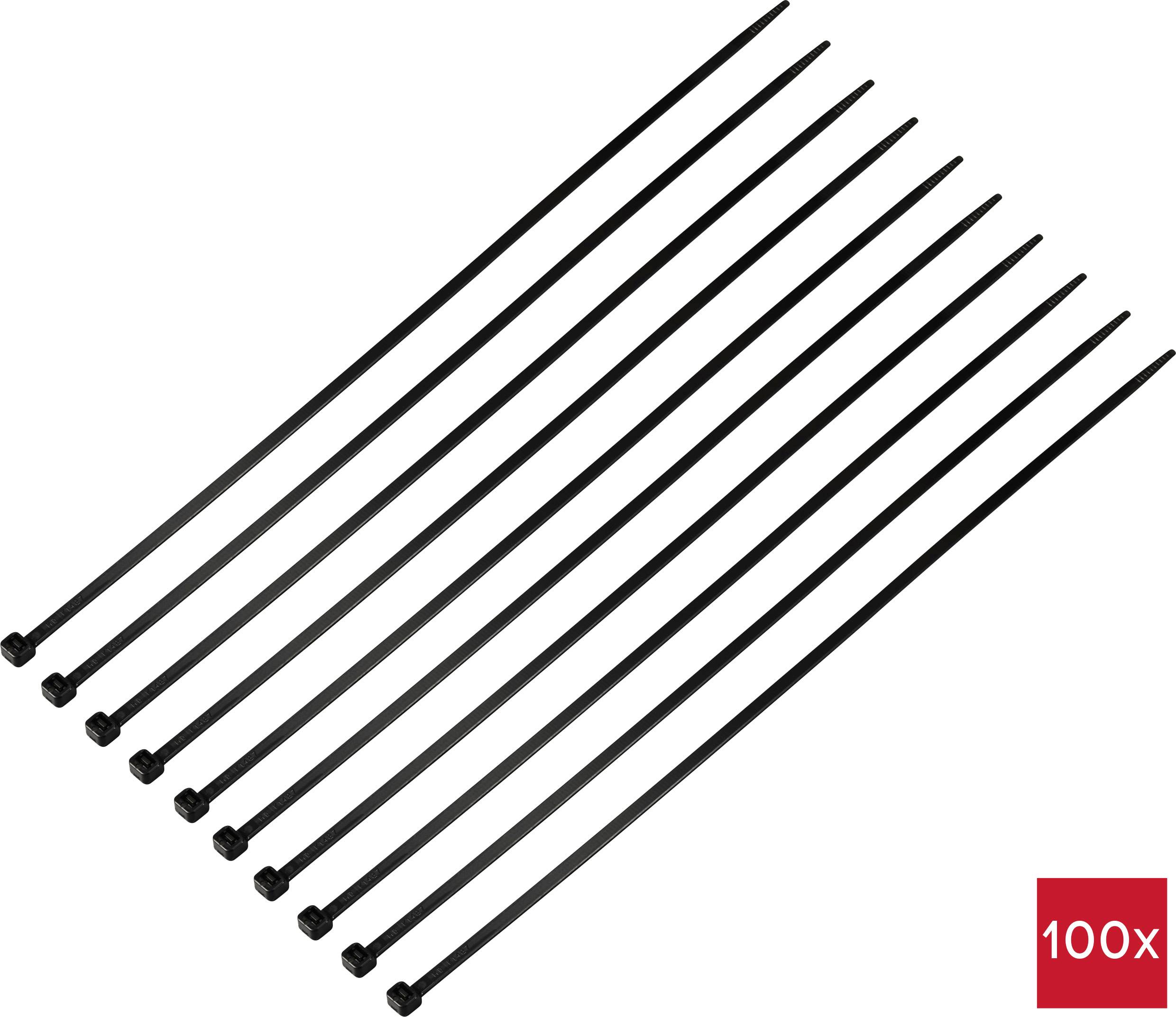 TRU COMPONENTS TC-12523688 Cable tie 368 mm 4.8 mm Black 100 pc(s)