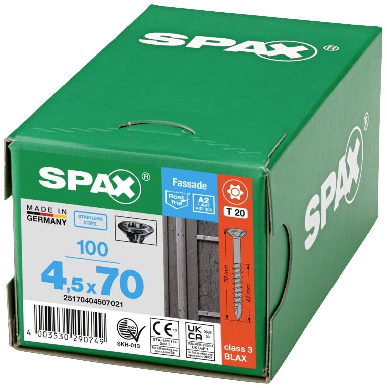 SPAX 25170404507021 Wood screw 4.5 mm 70 mm T-Star Plus Stainless steel A2 100 pc(s)