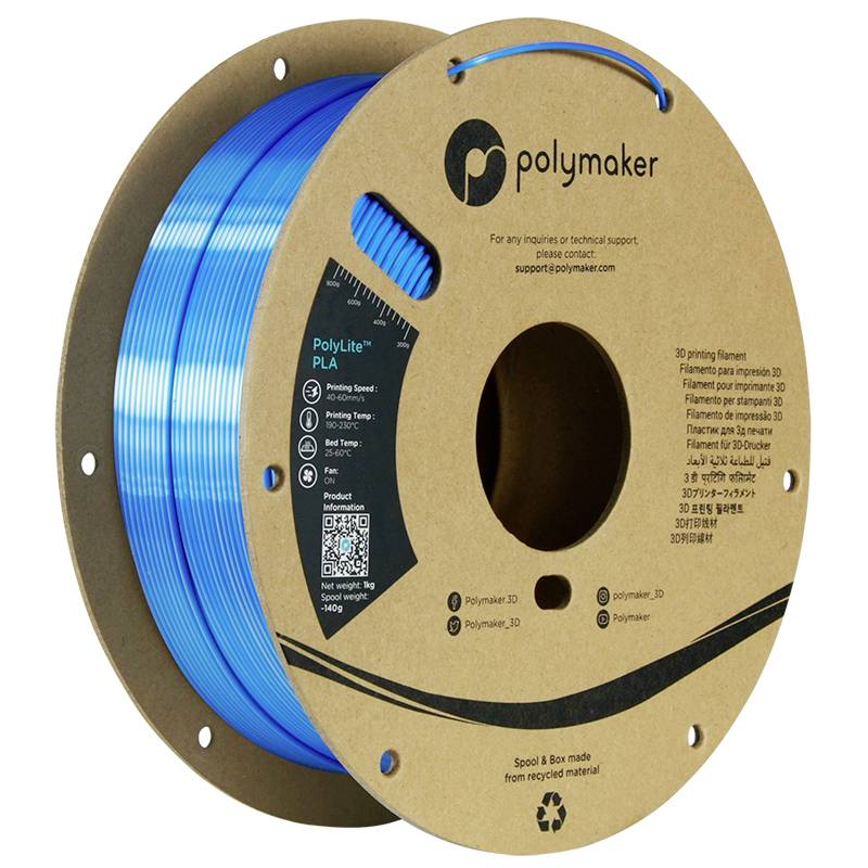 Polymaker PA03024 Dual Silk Filament PLA satin Multicolour, satin 1.75 mm 1000 g Beluga, Silver, Blue PolyLite™ 1 pc(s)