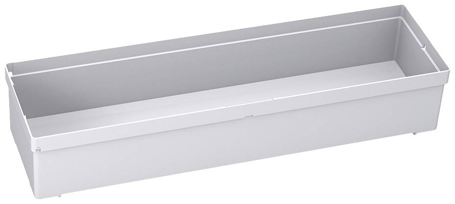Grey, rectangular plastic planter.