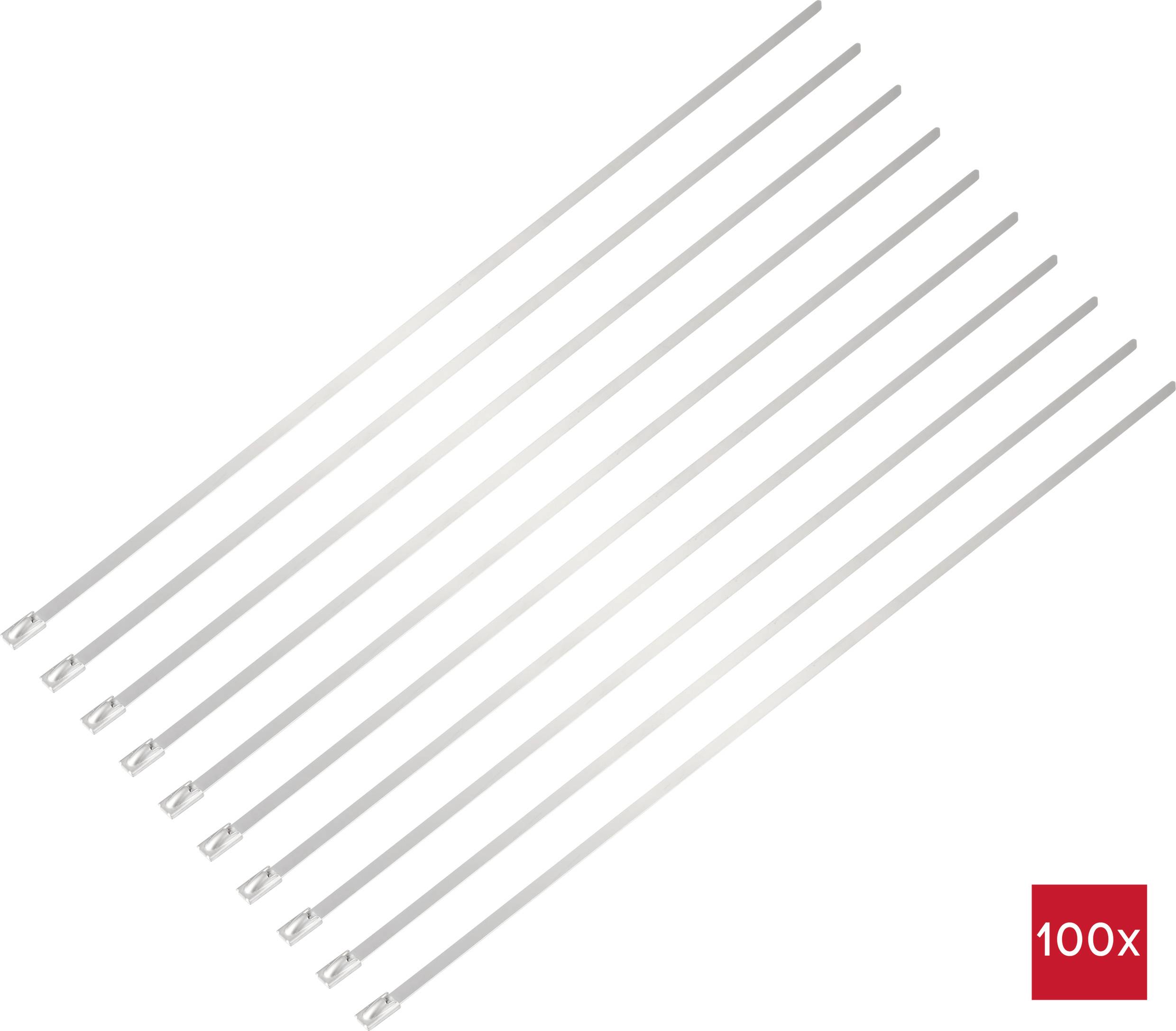 TRU COMPONENTS TC-12647564 Stainless steel ties 360 mm 4.6 mm AISI 304 100 pc(s)