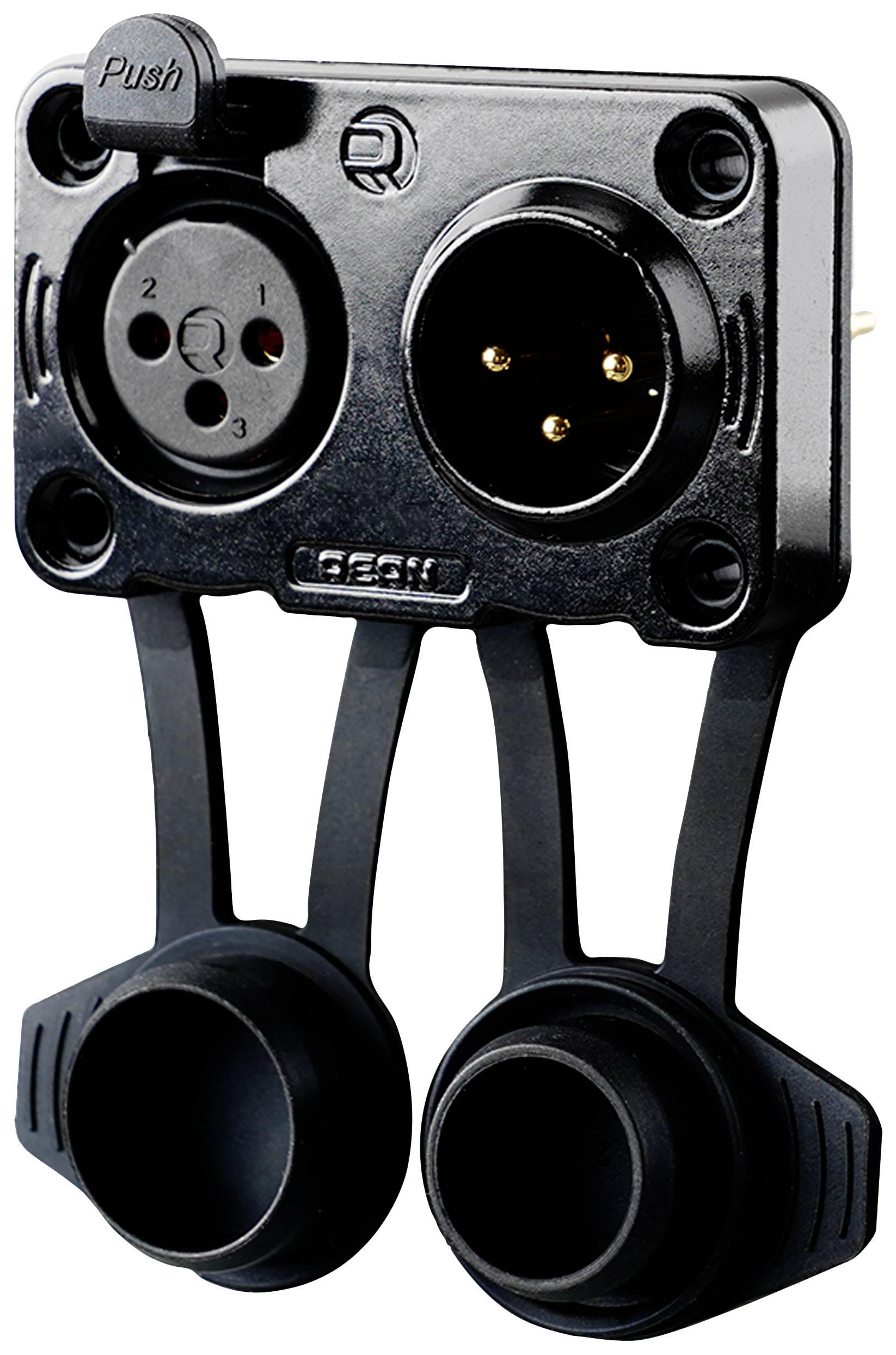 Rean AV RRX3MF-Z-012-0 XLR connector Plug, mount, Socket, built-in Number of pins: 3 Black 100 pc(s)