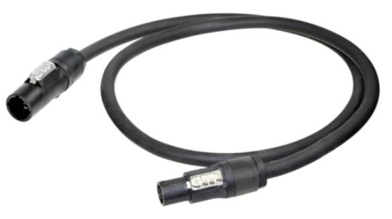A black audio cable with XLR connectors at both ends. Suitable for microphones and professional audio applications.