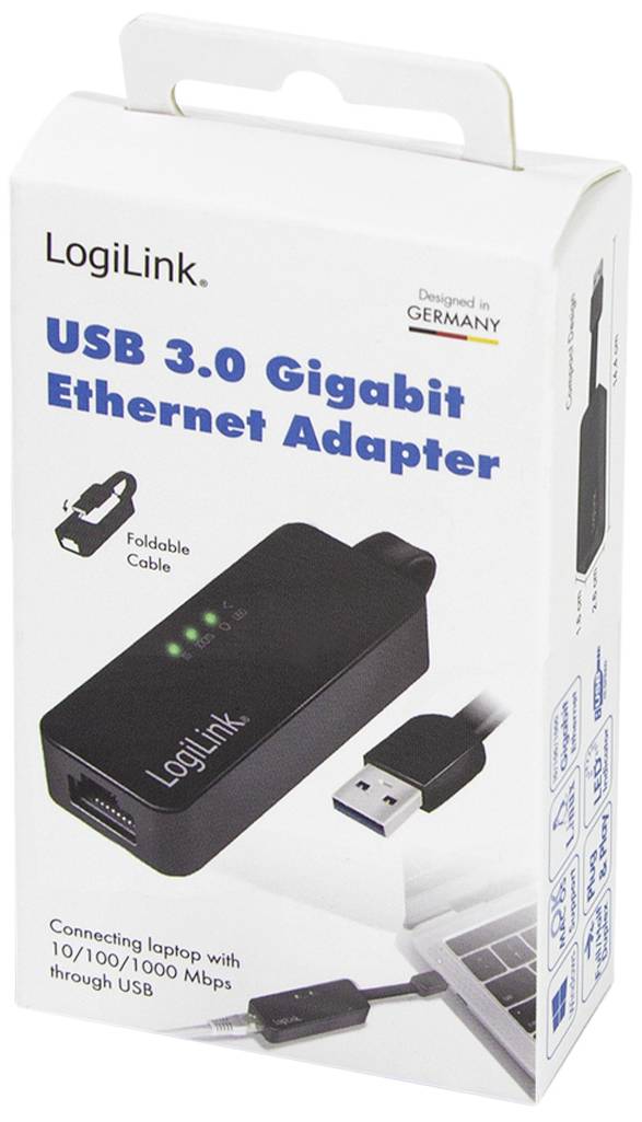 LogiLink UA0184A Network adapter 1000 MBit/s USB A (USB 3.0), RJ45