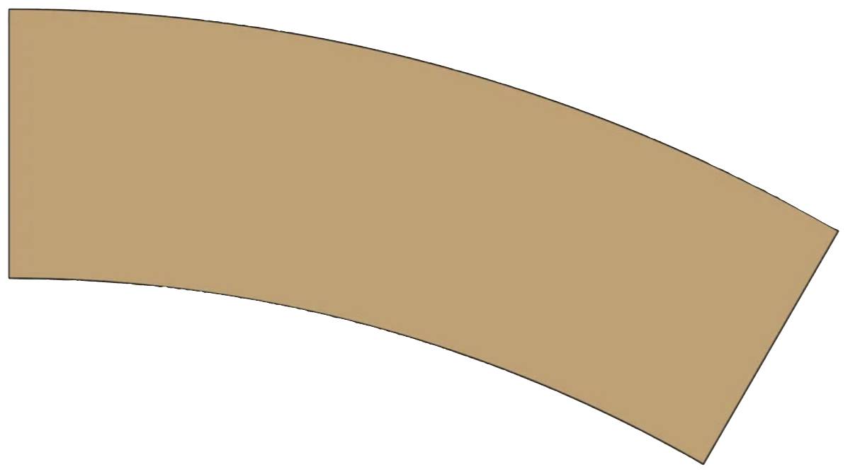 Brown, curved rectangle on a white background.