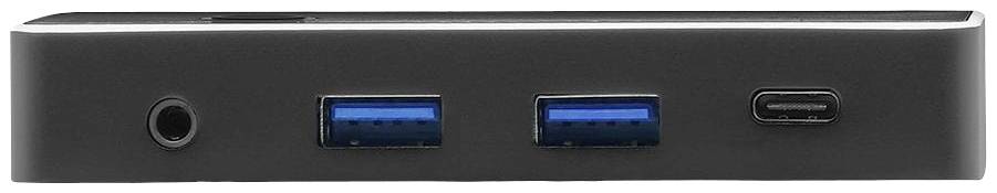 Black device housing with two USB 3.0 ports, a USB-C port, and an audio socket on the front panel.