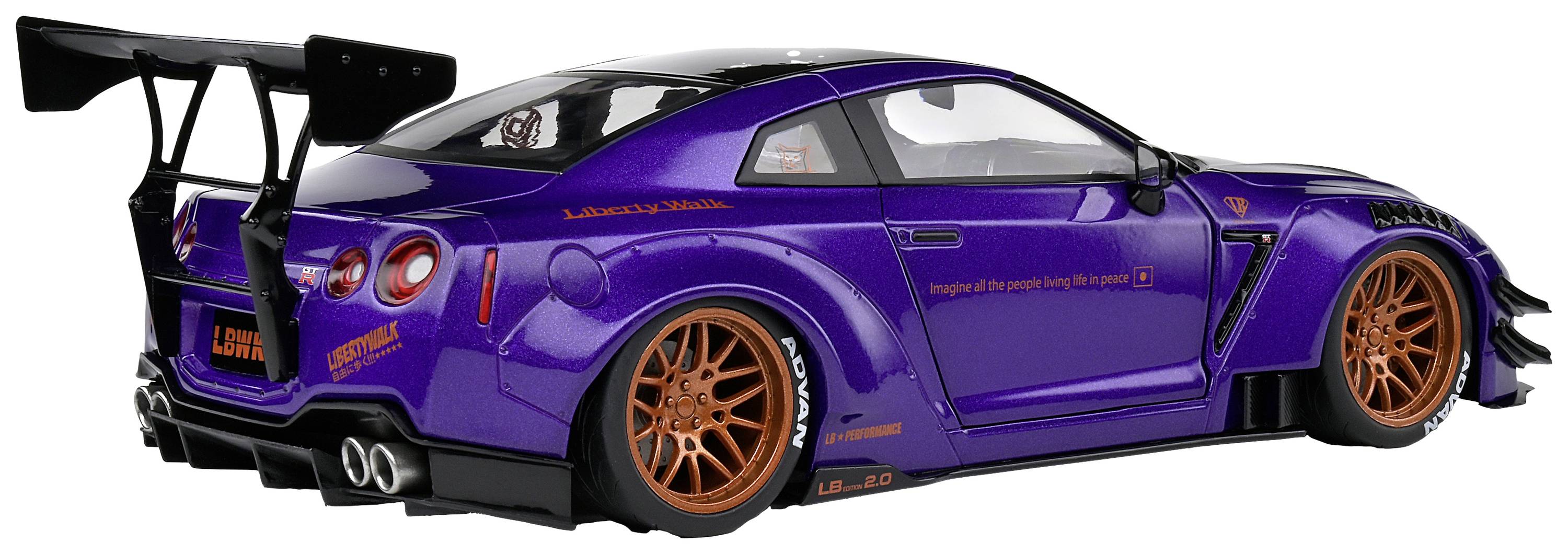 Solido Nissan GT-R (R35) lila 1:18 Model car